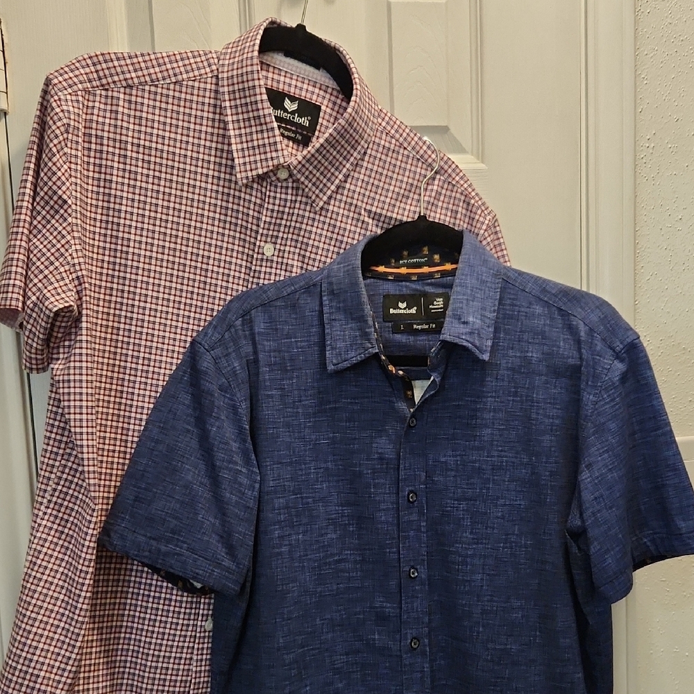 2 For 1 Buttercloth Icy Cotton Regular Fit Short Sleeve Shirts